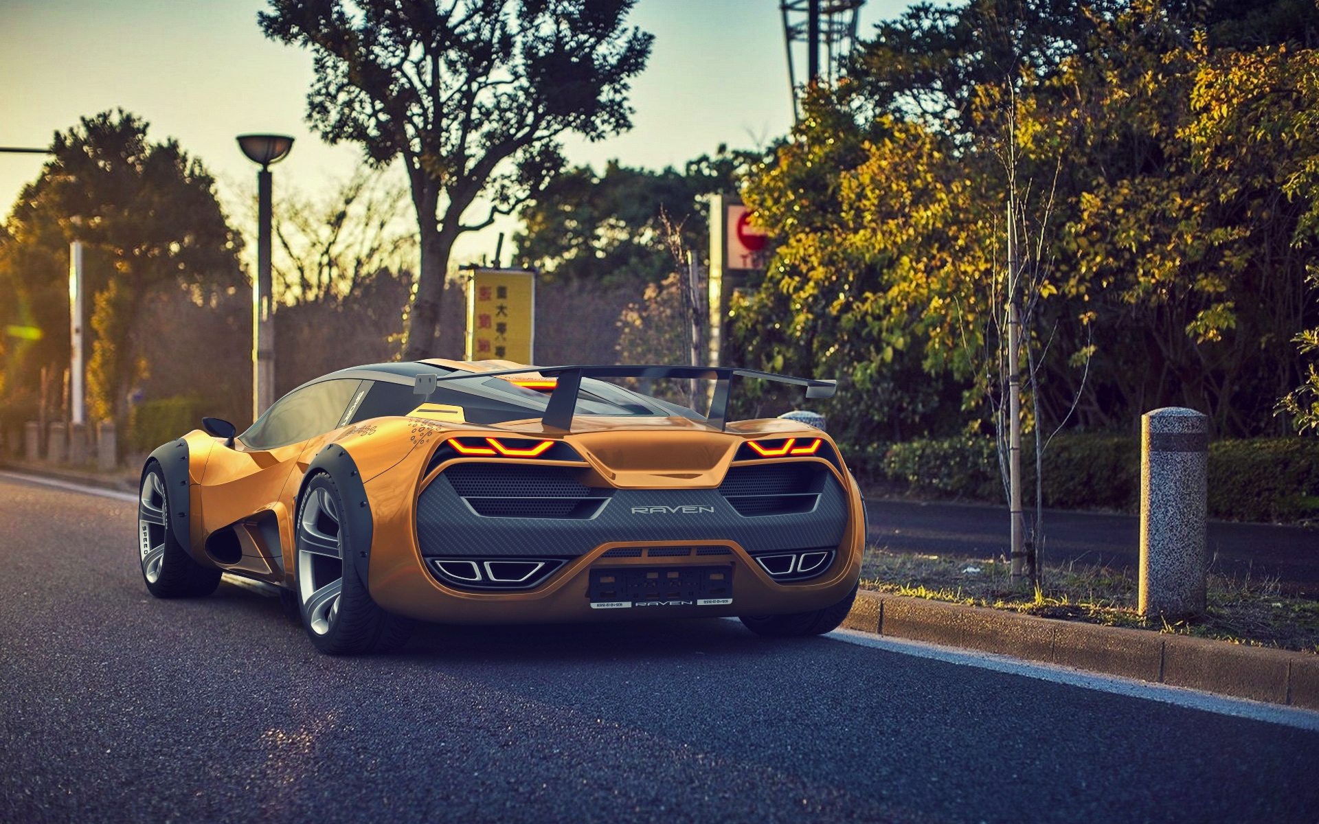 Картинки Lada, ворон, 2015, концепция, вид сзади, спортивный автомобиль фото и обои на рабочий стол