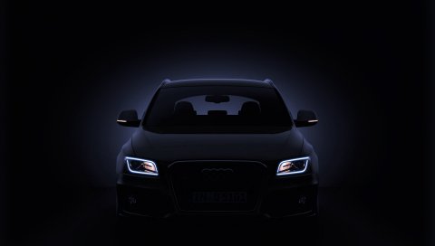 Audi, q5, черный, вид спереди