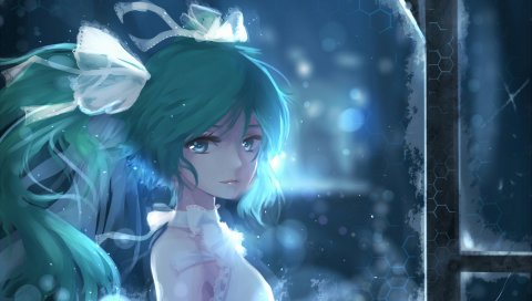 Hatsune miku, вокалоид, девушка, аниме, искусство
