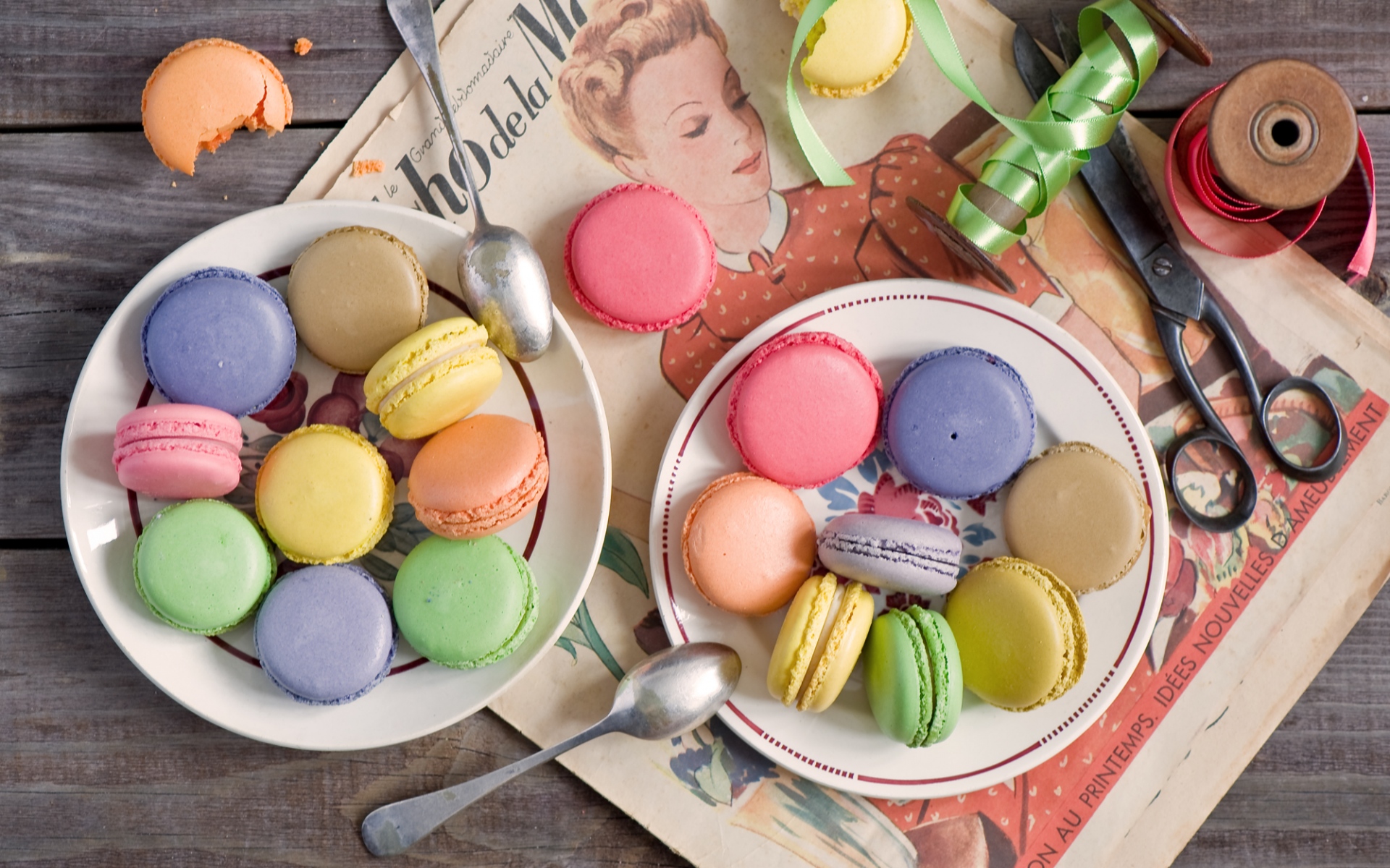 Картинки Макароны, десерты, печенье, красочные фото и обои на рабочий стол