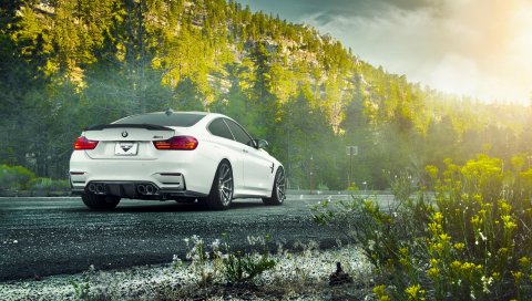 Bmw, m4, f82, vorsteiner, v-ff, белый, вид сзади