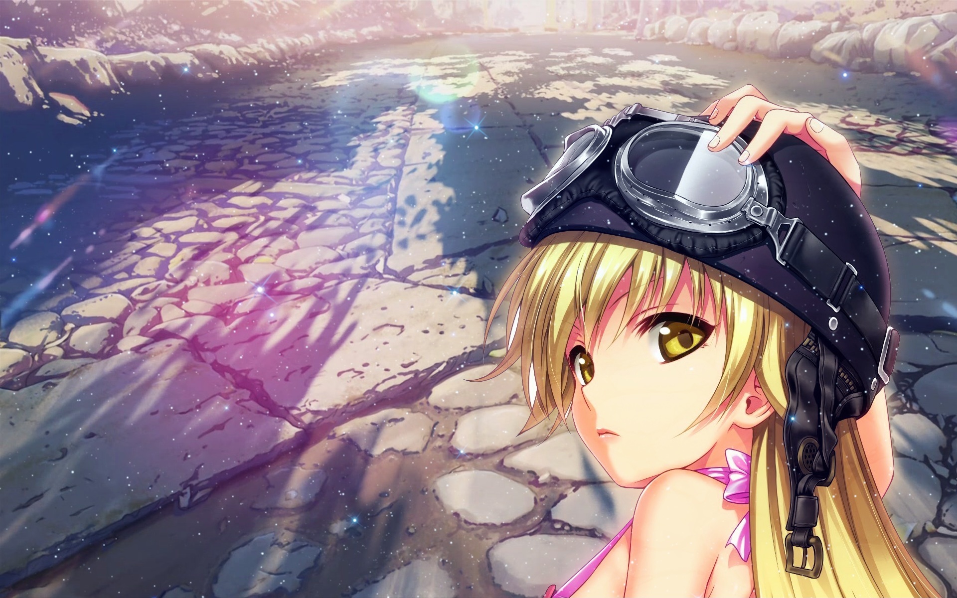 Картинки Bakemonogatari, oshino shinobu, блондинка, пилот, аниме, девушка фото и обои на рабочий стол