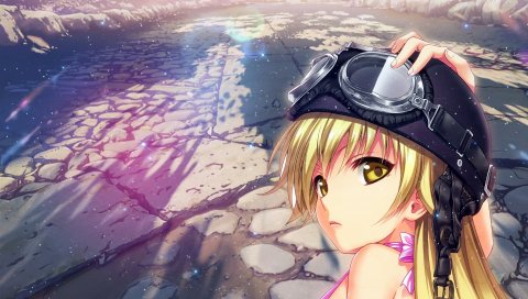 Bakemonogatari, oshino shinobu, блондинка, пилот, аниме, девушка