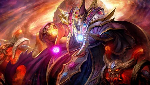 Dota 2, carl, invoker, искусство, шлем