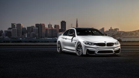 Bmw, m4, f82, белый, вид спереди