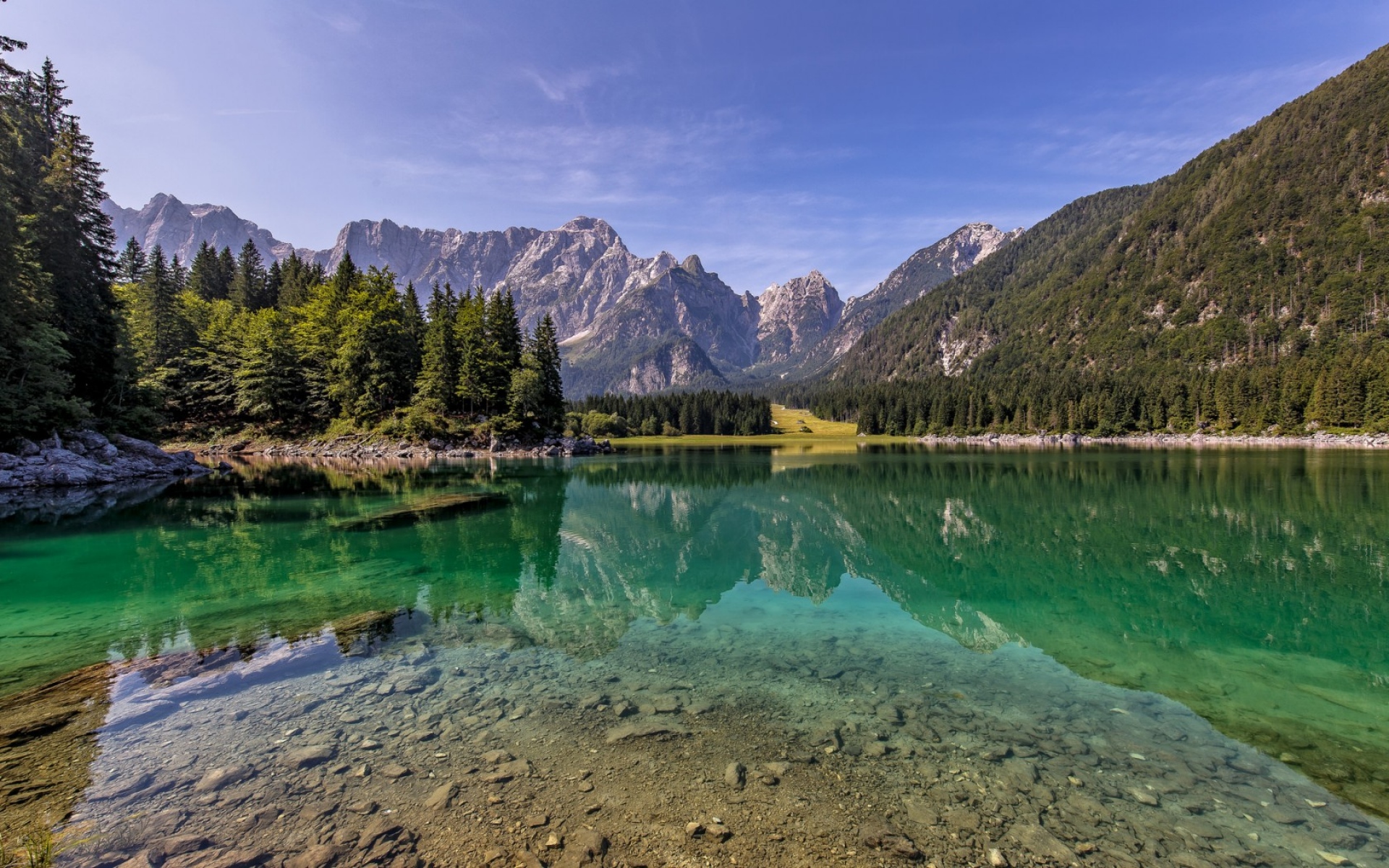 Картинки Озеро, горы, небо, отражение фото и обои на рабочий стол