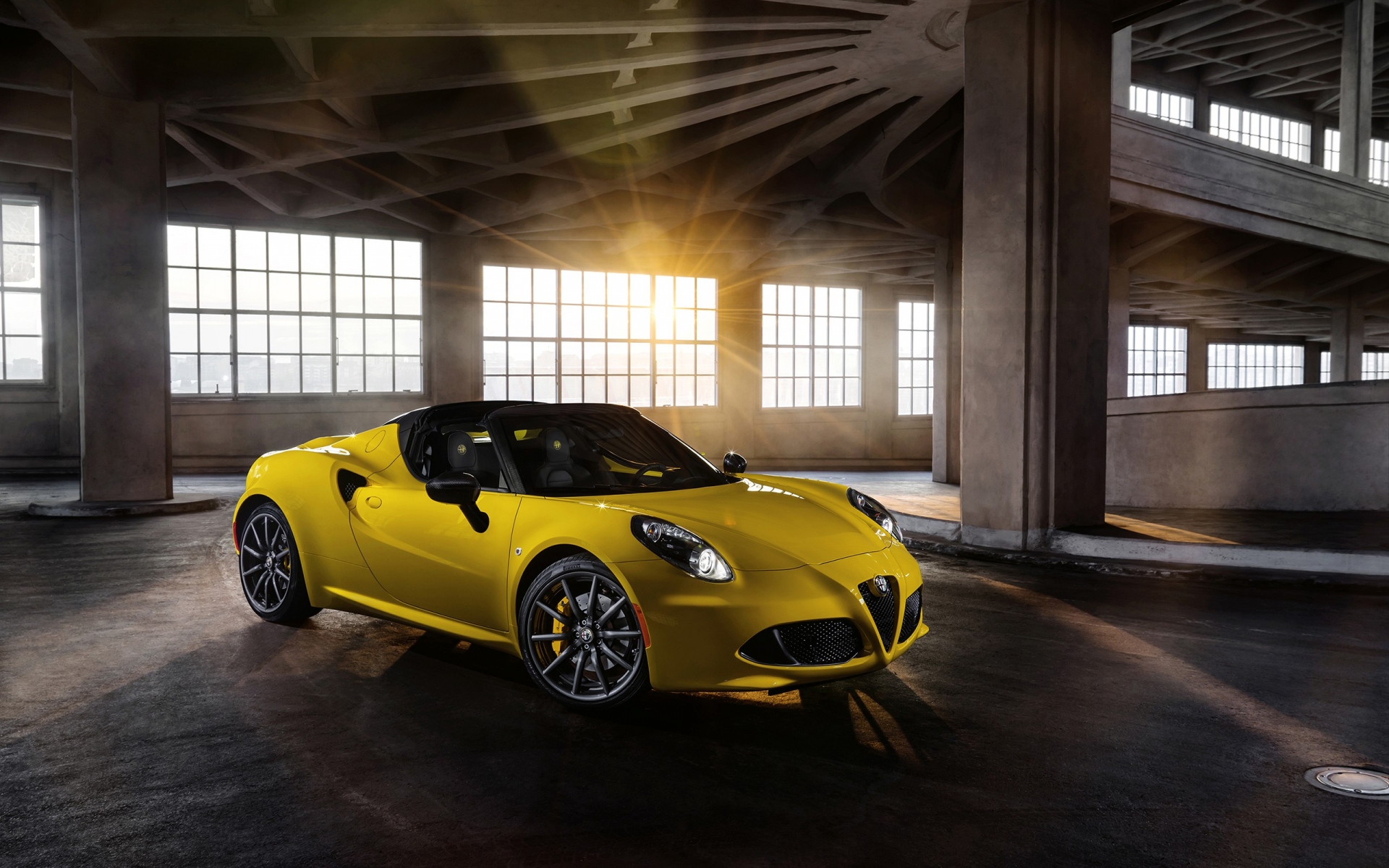 Картинки Alfa 4c spider, alfa, желтый, вид сбоку фото и обои на рабочий стол