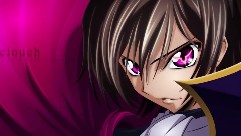 Код geass, lelouch lamperouge, аниме, лицо
