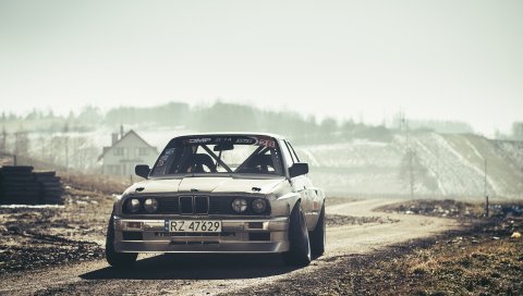Bmw, e30, дрейф, вид спереди