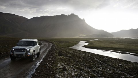 Land rover, dc100, вид сбоку, грязь, suv