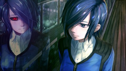 Tokyo ghoul, кирисима тока, девушка, аниме, отражение