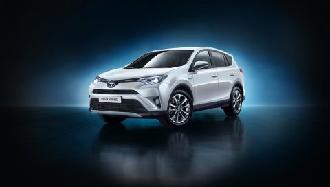 Toyota, rav4, гибридный, us-spec, белый, вид сбоку