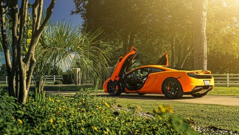 Mclaren, mp4-12c, суперкар, вид сбоку