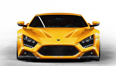 Zenvo, st1, желтый, вид спереди