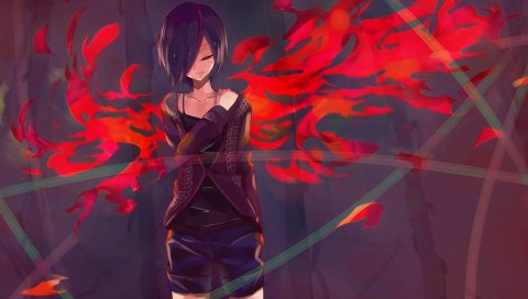 токио упырь, Киришима Touka, аним, девушка, искусство