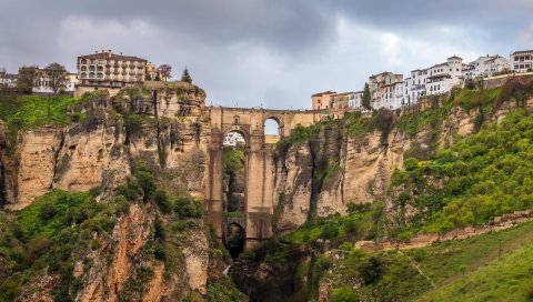 Ronda, малага, Испания, скалы, горы, здание