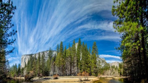 Йосемитский национальный парк, Йосемитский, горы, небо, HDR