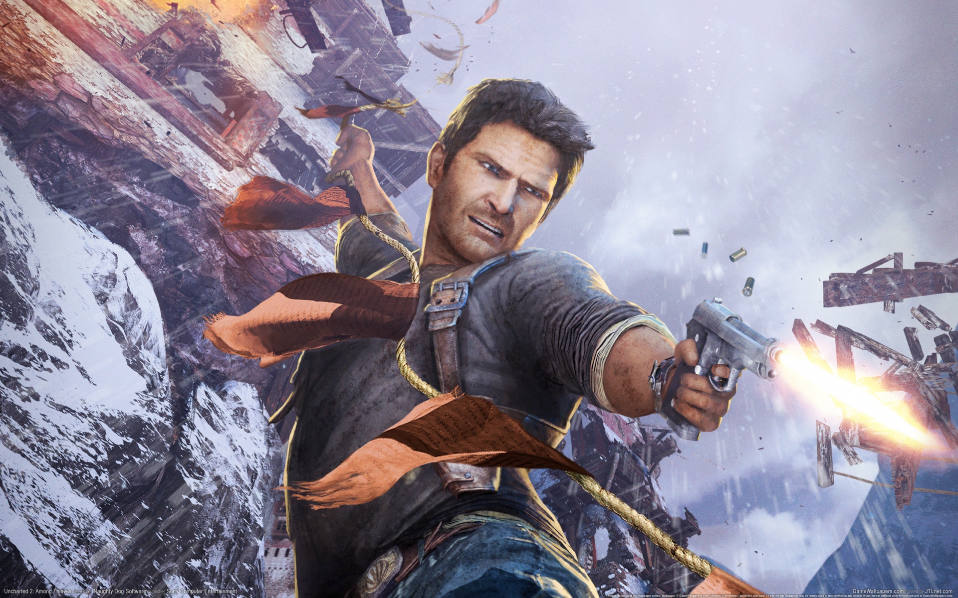 Картинки Uncharted 2, среди воров, Натана Дрейка, оружие, искусство фото и обои на рабочий стол