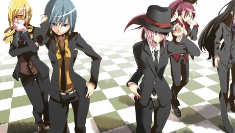 Mahou Shoujo Мадока Магика, Akemi Homura, КАНАМЭ Мадока, Мики Саяка, сакура Киоко,Томоэ МЫ