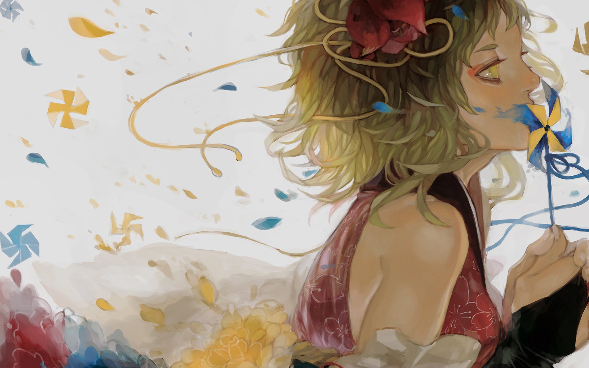 Картинки Vocaloid, гая, девушка, аним, цветы, искусство фото и обои на рабочий стол