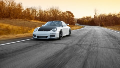 порше, 911, GT3, дорога, движение, скорость