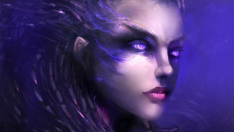 Starcraft 2, sarah kerrigan, искусство, лицо