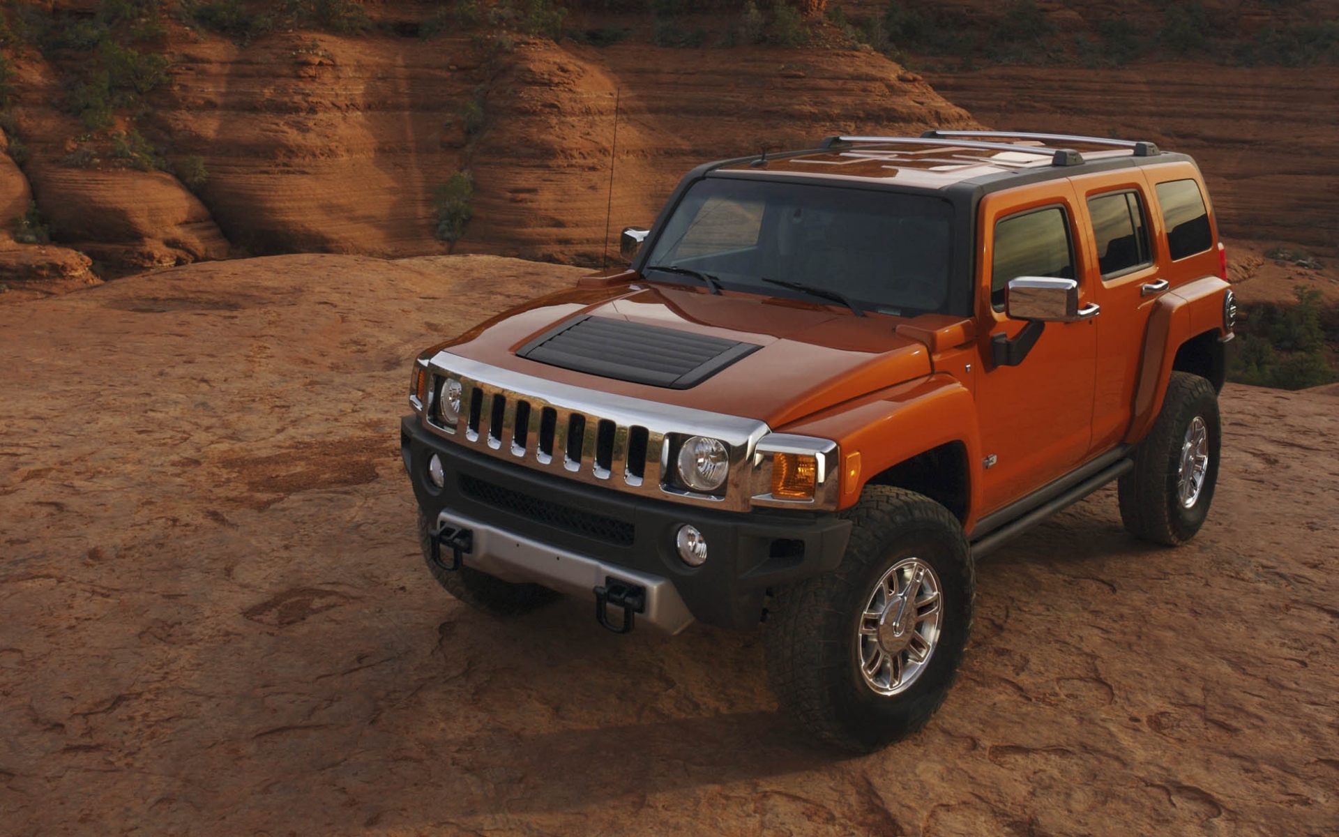 Картинки Hummer h3, hummer, красный, вид сбоку фото и обои на рабочий стол
