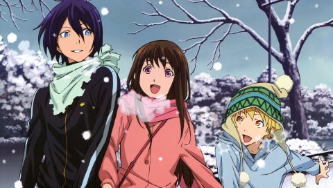 Норагами, ято, юкины, iki hiyori, аниме, дети, зима