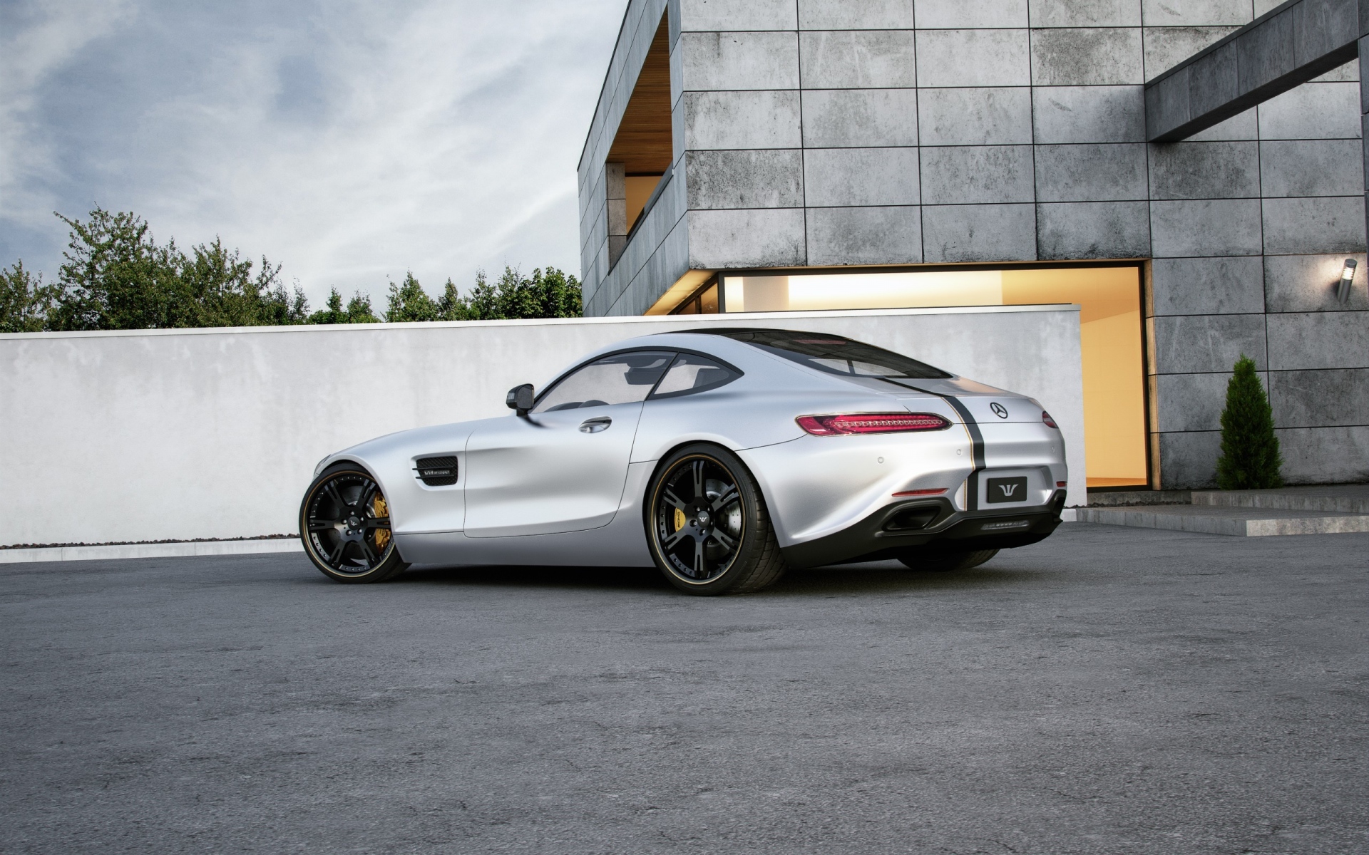 Картинки Mercedes-benz, amg, gt, серебристый, вид сбоку, тюнинг фото и обои на рабочий стол