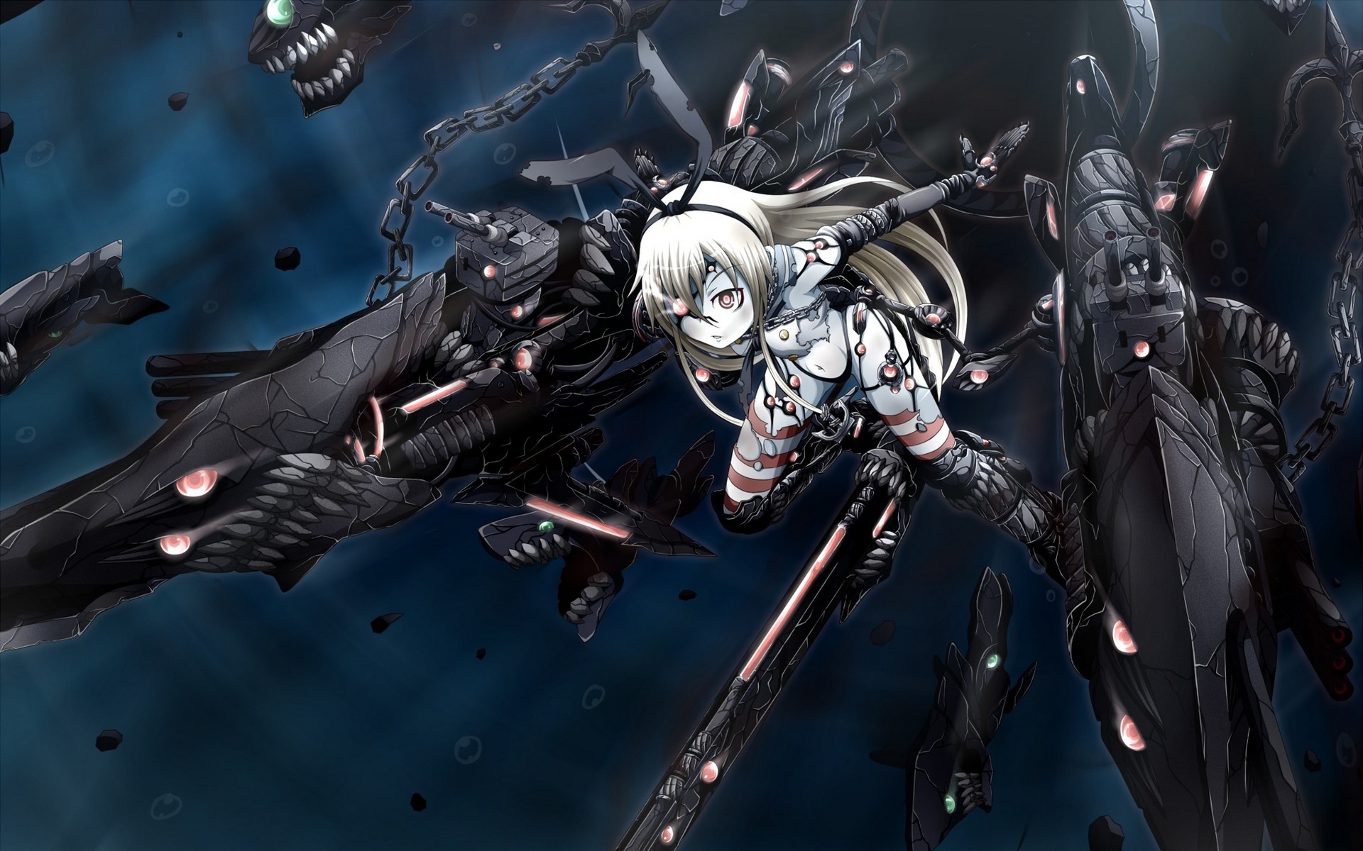 Картинки Kantai collection, ha-class, ogawa-syou, аниме, девушка, монстры фото и обои на рабочий стол