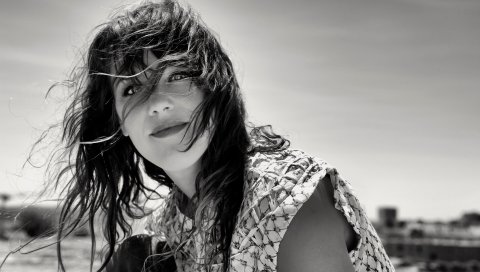 Zaz, isabelle geffroy, певец, улыбка, лицо, bw