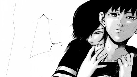 Ken x touka, touka kirishima, tokyo ghoul, bw, art