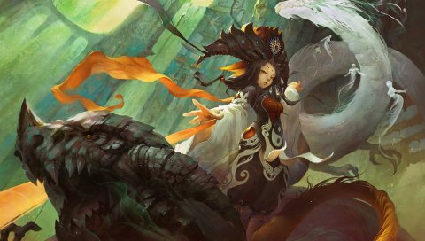 Chi mei gui, wu xuan lan, дракон, фэнтези, девушка, искусство