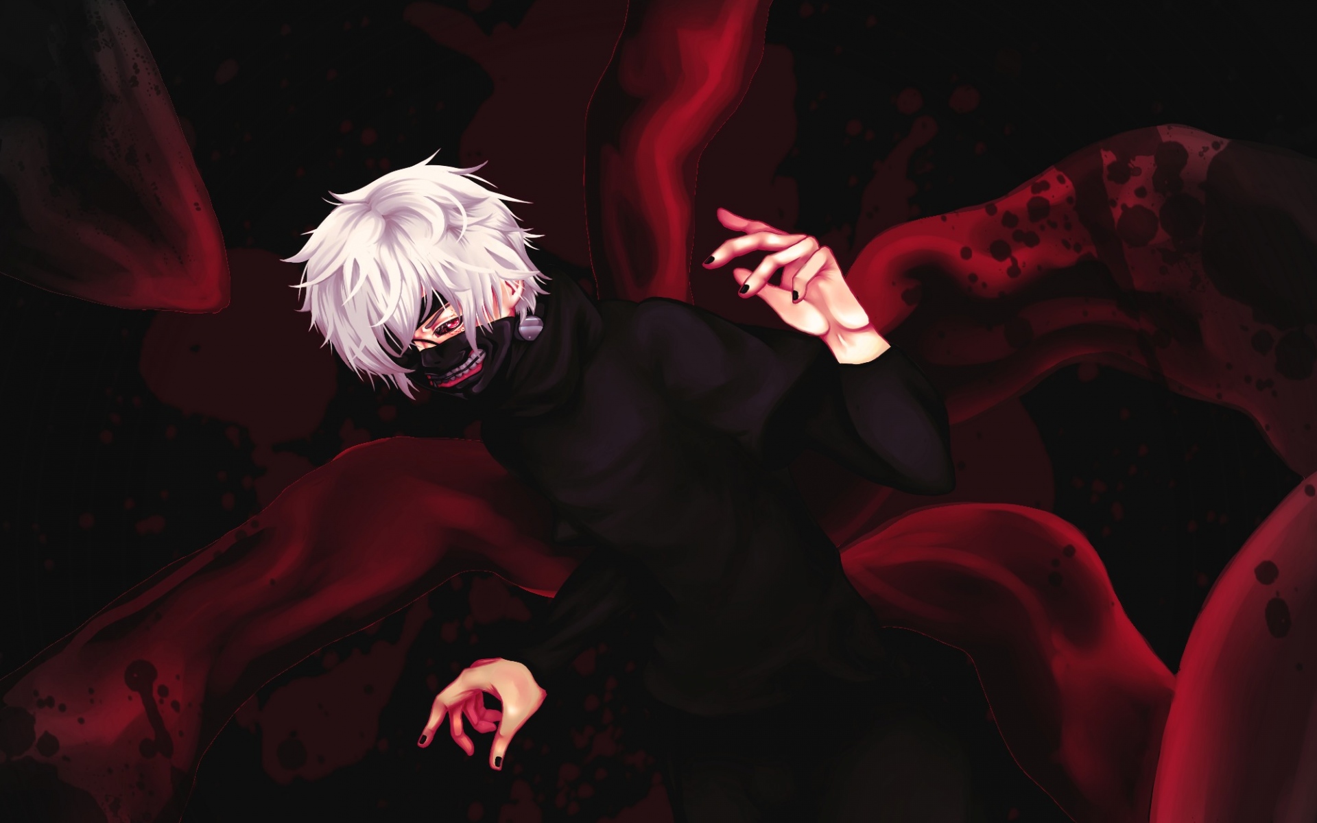 Картинки Kou-yuu, kaneki ken, tokyo ghoul, look, gesture, mask фото и обои на рабочий стол