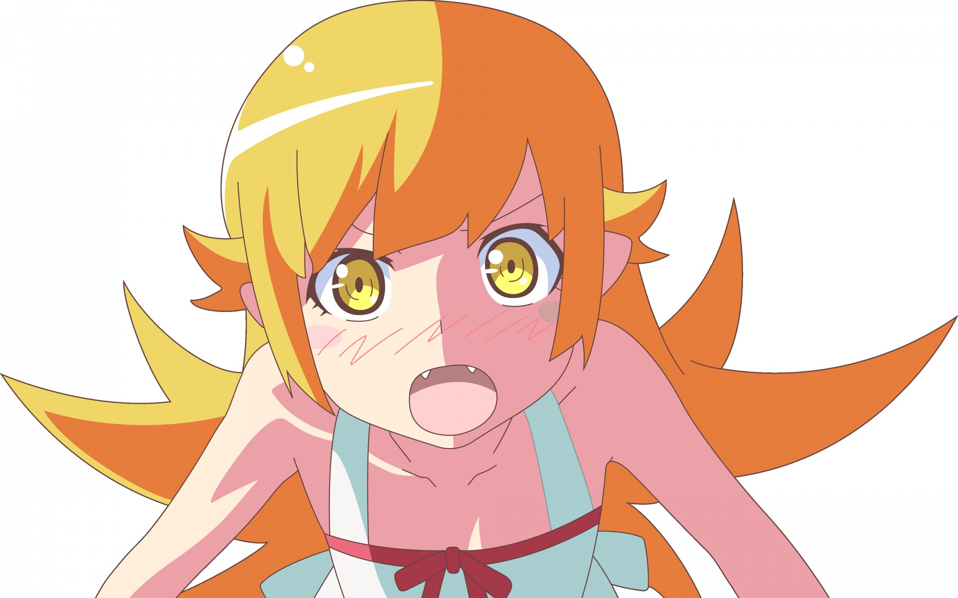 Картинки Серия monogatari, oshino shinobu, девушка, аниме, лицо фото и обои на рабочий стол