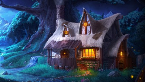 Trine 2, ночь, дом, искусство