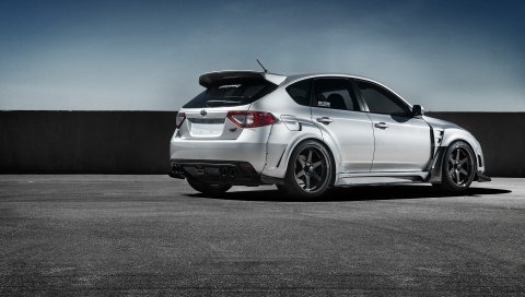 Subaru, impreza, wrx, ??sti, белый, вид сбоку