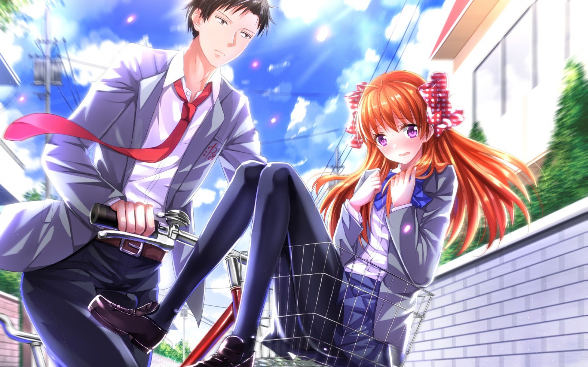 Картинки Gekkan shoujo nozaki-kun, мальчик, девушка, корзина фото и обои на рабочий стол