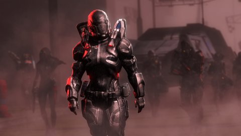 Эффект массы, shepard, доспехи, женщина, туман