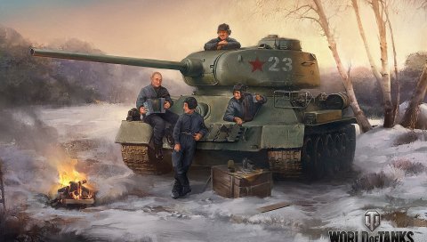 Мир танков, т-34-85, танк, россия, зима
