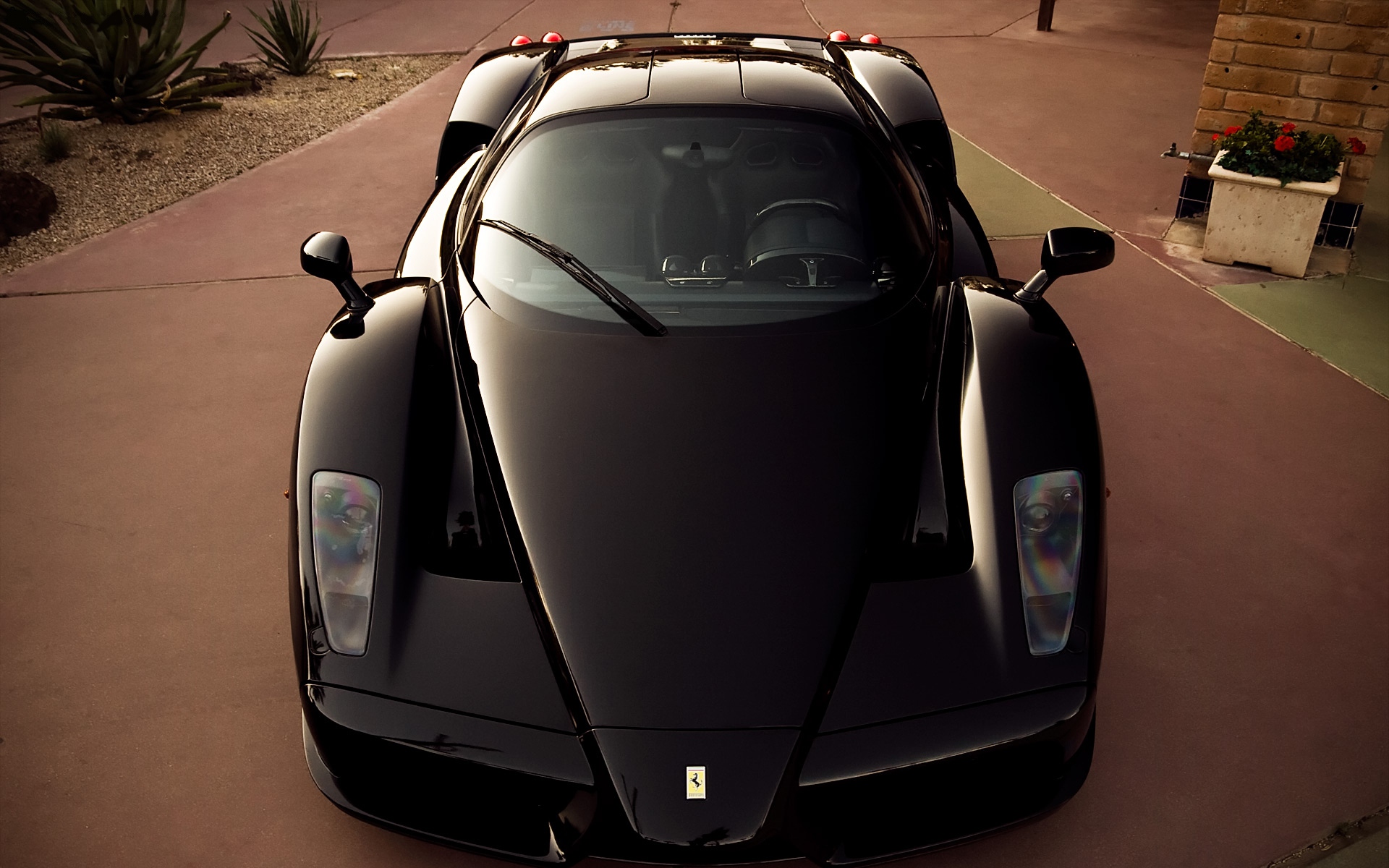 Картинки Ferrari, enzo, вид спереди, капот, черный фото и обои на рабочий стол