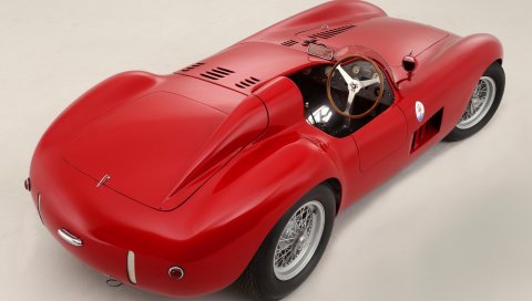 Мазератти, 300S,1956, красный, вид сзади