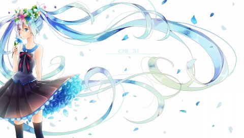Vocaloid, Хацунэ Мику, yennineii, девушка, волосы, платье
