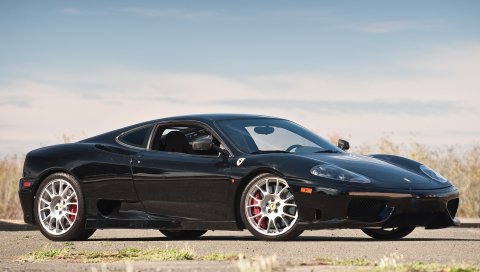 феррари 360, вызов Stradale, черный,вид сбоку