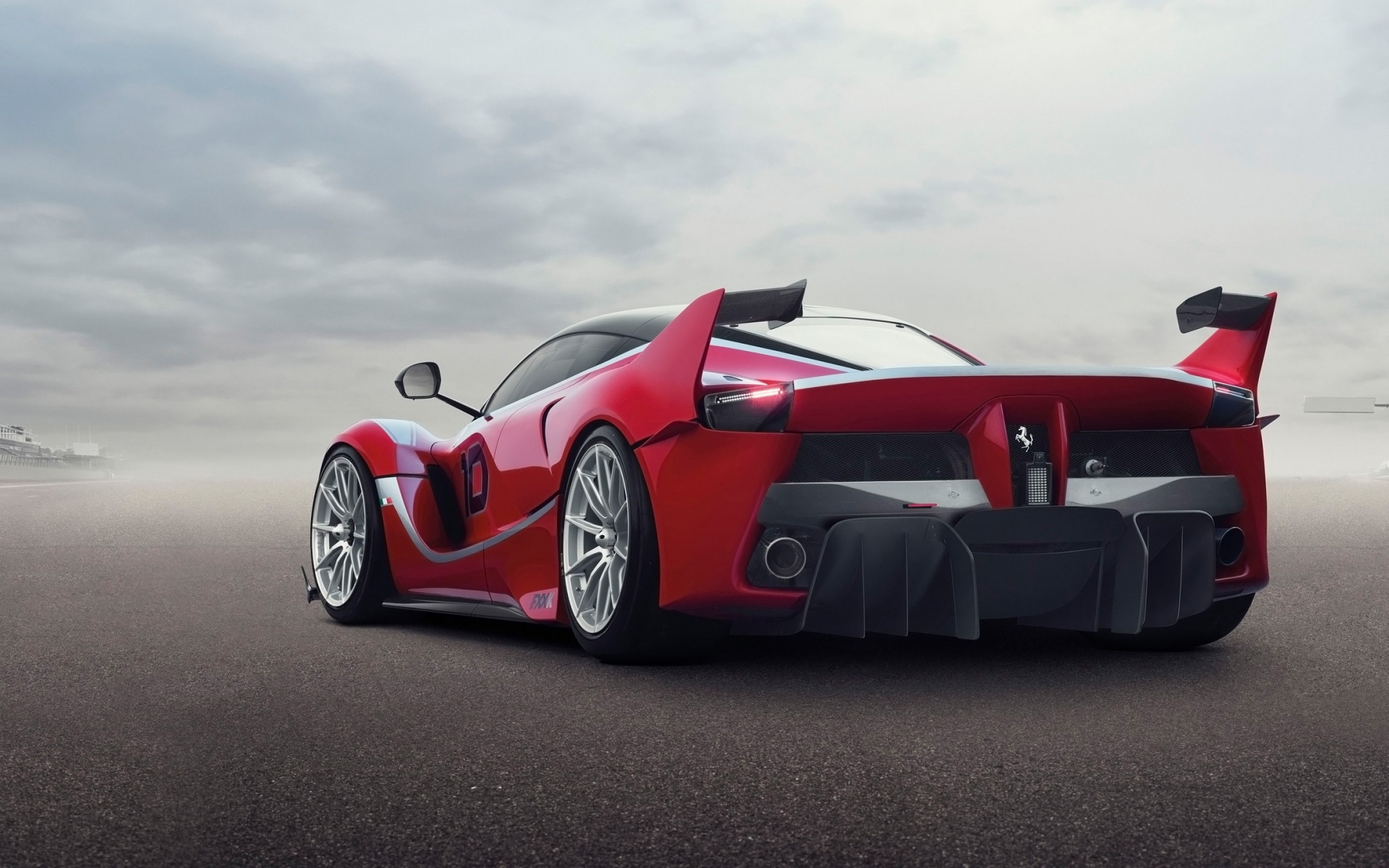 Картинки Ferrari fxx k, ferrari, hypercar, вид сзади, крылья фото и обои на рабочий стол