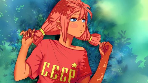 Вечное лето, девушка, хвосты, трикотаж, ussr