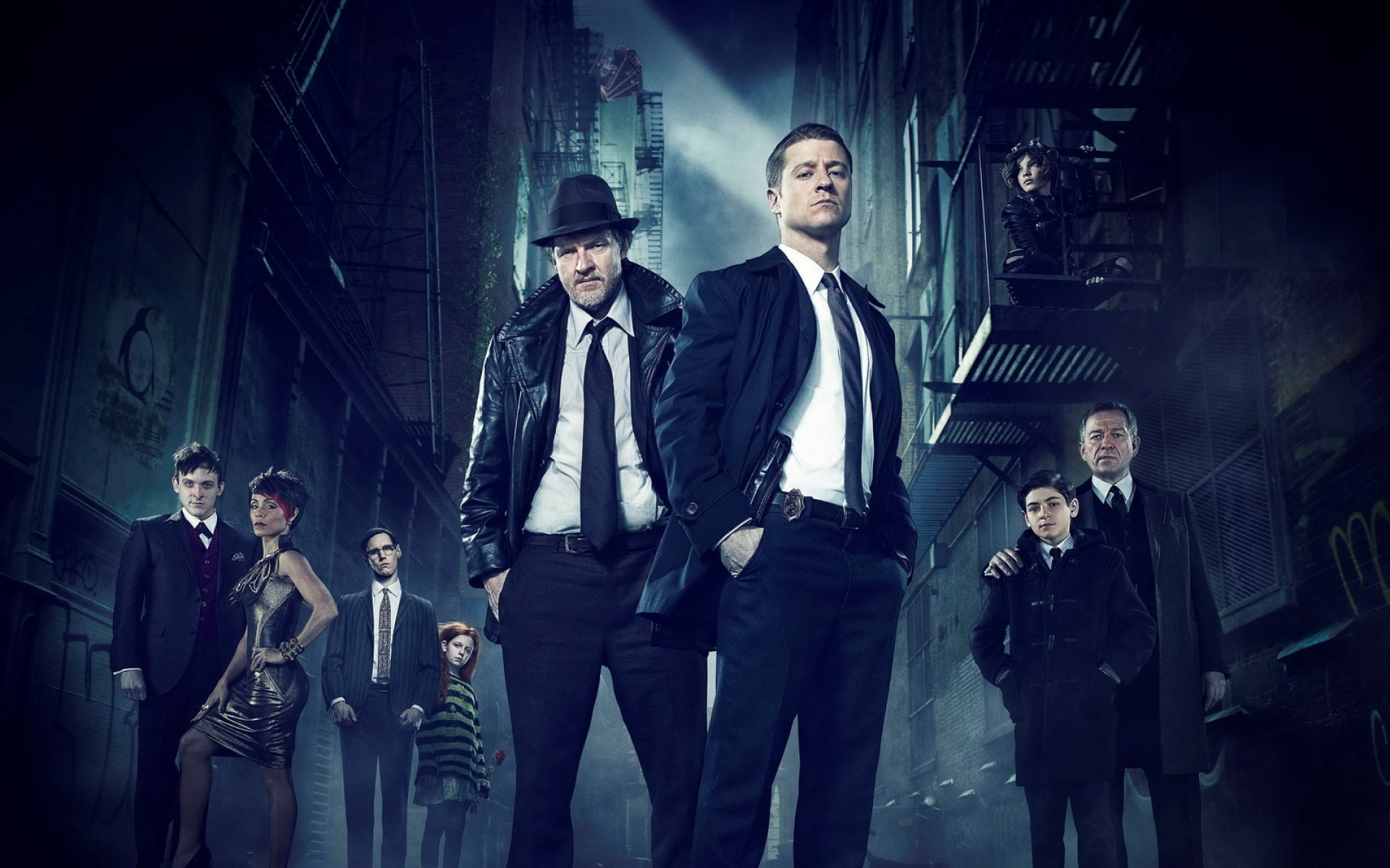 Картинки Gotham, 2014, james gordon, harvey bullock, ben mckenzie, donal logue фото и обои на рабочий стол