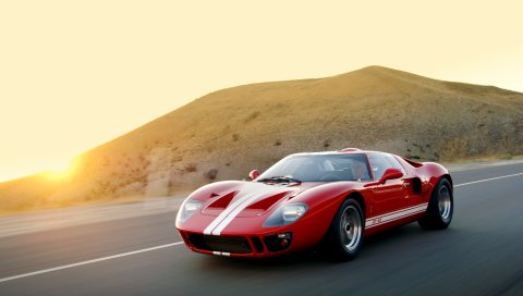 Ford, gt40, mki, superformance, 2007, красный, спортивный автомобиль