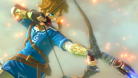 Легенда о zelda u, приключение, лучник, лук, стрелы, искусство