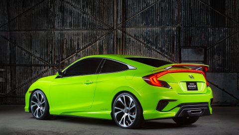 Honda, civic, concept, green, 2015